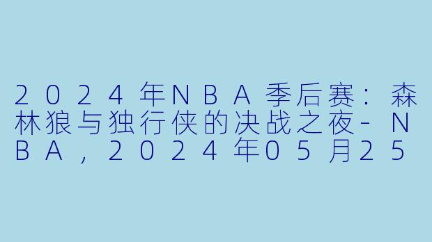 2024年NBA季后赛：森林狼与独行侠的决战之夜