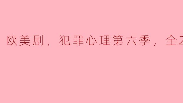 欧美剧，犯罪心理第六季，全24集