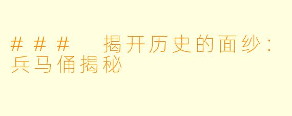 ### 揭开历史的面纱：兵马俑揭秘