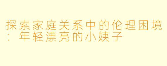 探索家庭关系中的伦理困境:年轻漂亮的小姨子