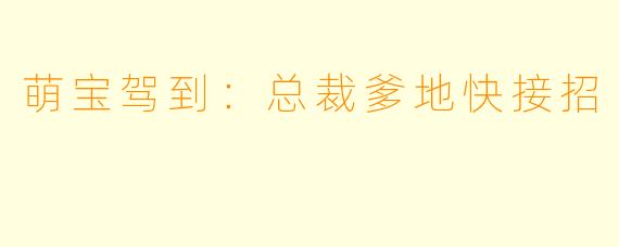 萌宝驾到：总裁爹地快接招