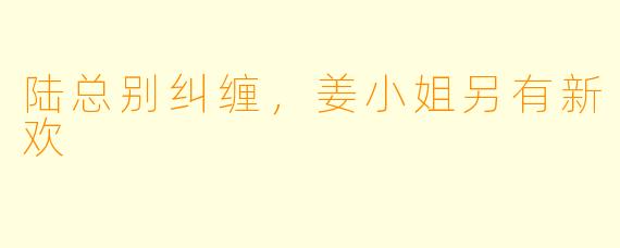 陆总别纠缠,姜小姐另有新欢