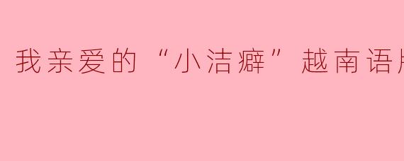 我亲爱的“小洁癖”越南语版
