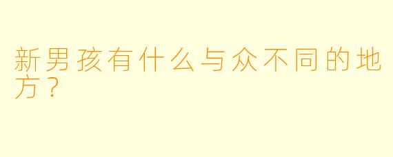 新男孩有什么与众不同的地方？  