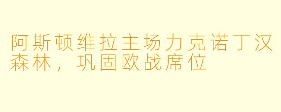 阿斯顿维拉主场力克诺丁汉森林，巩固欧战席位