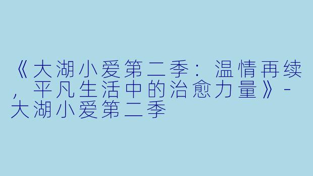 《大湖小爱第二季：温情再续，平凡生活中的治愈力量》-大湖小爱第二季