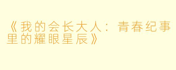 《我的会长大人：青春纪事里的耀眼星辰》