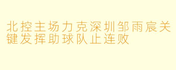 北控主场力克深圳邹雨宸关键发挥助球队止连败