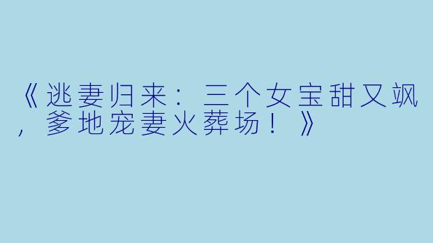 《逃妻归来：三个女宝甜又飒，爹地宠妻火葬场！》
