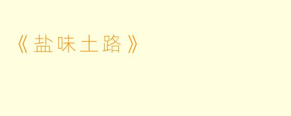 《盐味土路》
