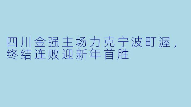 四川金强主场力克宁波町渥,终结连败迎新年首胜