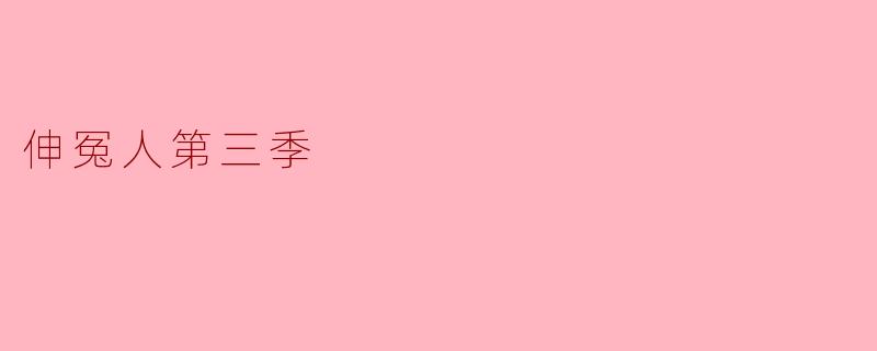 《伸冤人第三季:正义永不落幕的暗夜守护者》