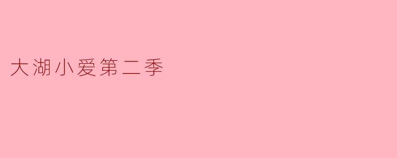 《大湖小爱第二季:温情再续,平凡生活中的治愈力量》