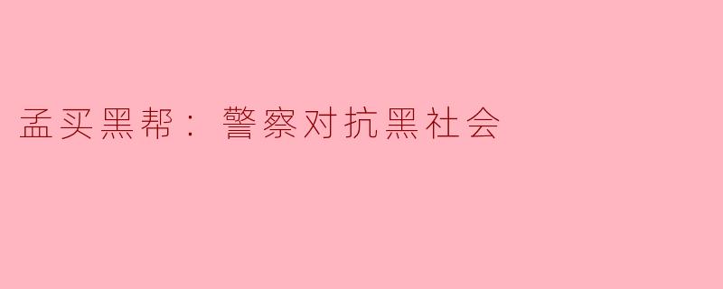 在《孟买黑帮：警察对抗黑社会》中，警察与黑帮的斗争反映了哪些现实社会问题？