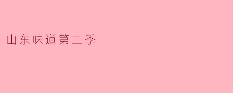 山东味道第二季