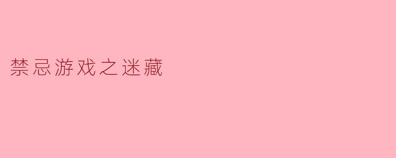 《禁忌游戏之迷藏》的核心悬念是什么?