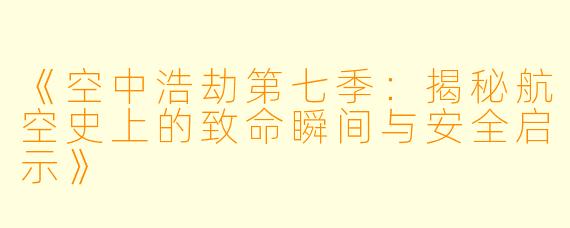 《空中浩劫第七季：揭秘航空史上的致命瞬间与安全启示》