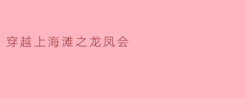 穿越上海滩之龙凤会