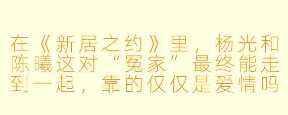 在《新居之约》里,杨光和陈曦这对“冤家”最终能走到一起,靠的仅仅是爱情吗?他们之间最核心的默契与共鸣到底是什么?
